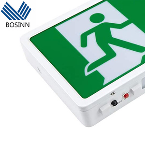 Barra de iluminación de emergencia recargable para pasillo, evacuación de lámpara indicadora de seguridad contra incendios, señal de salida de caja verde de Escape - Product Image 3