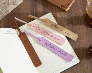 Marque-pages personnalisables en similicuir Mineti MLBK, gravables au laser, cadeaux de lecture pour les amateurs de livres, cuir végétalien - Product Image 2