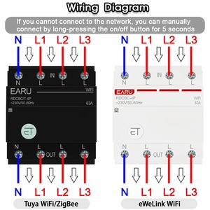 Interruttore Automatico WiFi Smart Tuya EWeLink MCB <span class=keywords><strong>3P</strong></span>+N con Timer e Relè, Controllo Vocale Remoto per Alexa Google Home Assistant WiFiCB - Product Image 4