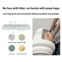 Bac à litière pour chat à grande capacité, auto-nettoyant, structure en métal et plastique, commande par application, pour chats domestiques