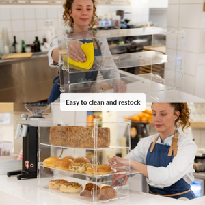 Vitrina de acrílico transparente, vitrina de pastelería de panadería de 3 capas, postre para figuritas, monedas, recuerdos deportivos, <span class=keywords><strong>armas</strong></span> - Product Image 4