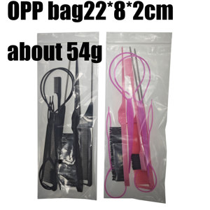 Ensemble de brosses à cheveux <span class=keywords><strong>Topsy</strong></span>, outils pour les queues de cheval, brosse à picots pour démêler, brosse de contrôle des bords, peignes à queue de rat en métal, coiffure rose/noir - Product Image 2
