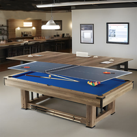 Table de billard de luxe moderne 3 en 1 en bois, multi-jeux, snooker, coussins en marbre, boules de billard