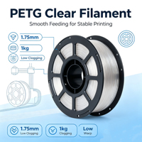Filamen PETG Kristal Jernih 175mm Bahan Cetak 3D Transparan dengan Hasil Akhir Seperti Kaca yang Sangat Jernih 1kg