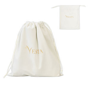 Vente en gros de sac pochette à bijoux en velours avec logo personnalisé en coton avec cordon de serrage et lettre type pour le shopping - Product Image 1