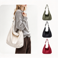 Femmes Noir Casual Crossbody Nylon Bag Fashion Large Shopping Tote Bag