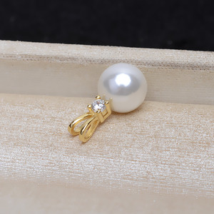 Accesorio de Joyería DIY de Plata S925, Colgante Pequeño en Forma de V con Perla, Jade, Ágata, Soporte Vacío para Perlas, para Accesorios para el Cabello - Product Image 3