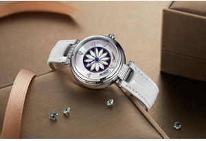 นาฬิกากลไกของผู้หญิงสว่างกันน้ำสายหนังแท้นาฬิกาข้อมือแฟชั่นแบบกลไก - Product Image 2