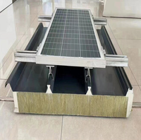 Panneau de toiture photovoltaïque isolé en métal de haute qualité, isolation en laine de roche ignifuge de niveau A, entrepôt solaire direct
