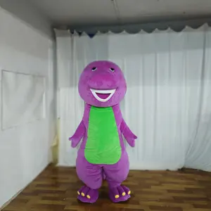 Funtoys MOQ 1 Uds Cosplay personalizado adulto tamaño dinosaurio felpa dibujos animados Barney mascota disfraz para la venta