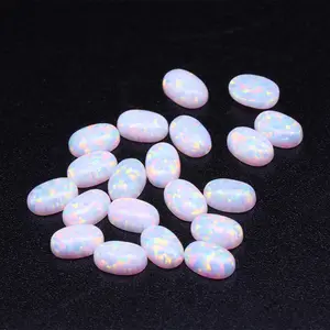 LONGYING Gems High quality opal oval 10*12mm stock loose opal mystic fire opal white