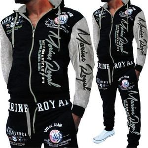 Ensemble de survêtement pour homme avec impression de lettres, <span class=keywords><strong>sweat</strong></span> à <span class=keywords><strong>capuche</strong></span> et pantalon, tenue de sport pour homme, ensemble de jogging, vêtements de sport pour <span class=keywords><strong>couple</strong></span> - Product Image 2