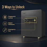 Caja Fuerte Biométrica Electrónica con Código Digital, Caja Fuerte Inteligente de Acero de Aleación Grande con Huella Dactilar para el Hogar, Oficina y Hotel