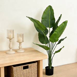 Plantes artificielles Palmiers banane du voyageur Plantes en plastique écologiques Plantes artificielles décoratives d'intérieur Décoration de maison hôtel jardin - Product Image 1