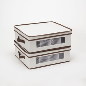 Boîte de rangement compartimentée en tissu pour tasses à thé et à café, anti-poussière, style japonais, best-seller transfrontalier avec couvercle - Product Image 4