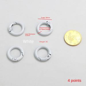 Yüksek kalite renkli boyalı Metal <span class=keywords><strong>O</strong></span> Ring toptan yuvarlak bahar yüzük DIY çanta aksesuarları karabina & anahtarlık - Product Image 6