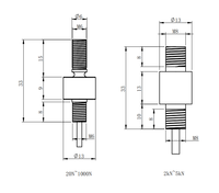 Capteur de force de compression et de traction Fibos FA204 M6, cellule de force à extrémité de tige, 20N-1000N, acier inoxydable