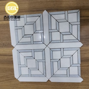Design moderne Noir/Blanc Grilles de fenêtre similaires Surface polie Carrelage de mosaïque en marbre pour salle de bain Chambre Hall Décoration murale - Product Image 3