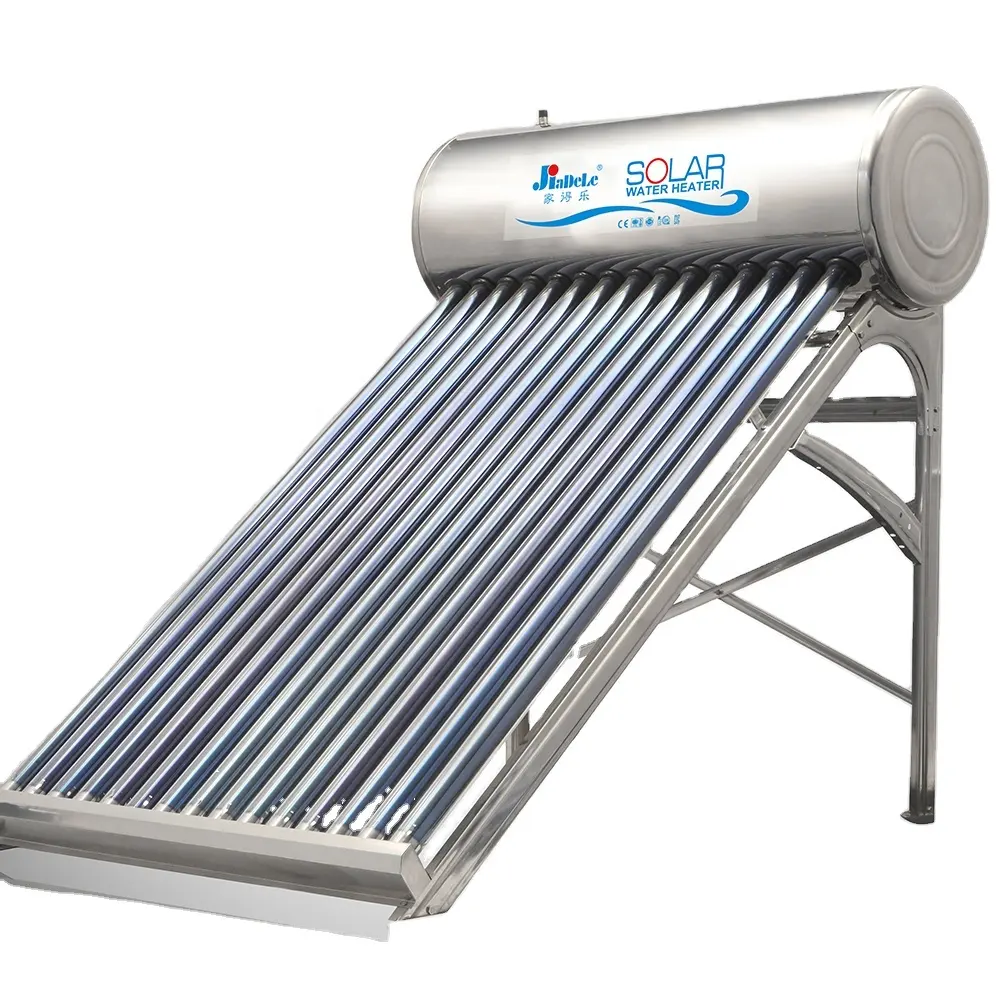 JIADELE Rooftop solar water heating hot water system solar collector stainless steel vacuum tube non pressure solar water heater