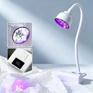 Lampe à ongles rechargeable 27W à clipser, séchoir UV LED de bureau flexible et réglable avec écran LCD - Product Image 4