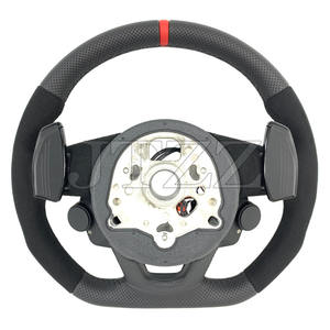 Para <span class=keywords><strong>Audi</strong></span> <span class=keywords><strong>A4</strong></span> RS4 A5 RS5 A3 RS3 volante de cuero fibra de carbono R8 botón paletas de cambio accesorios de coche Interior2022 2023 <span class=keywords><strong>2024</strong></span> - Product Image 5