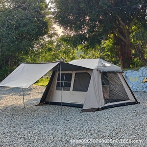 <span class=keywords><strong>Tenda</strong></span> da <span class=keywords><strong>Campeggio</strong></span> Grande in TPU a Montaggio Rapido, 8 Posti, con Canna Fumaria e Gomma Nera in Titanio, <span class=keywords><strong>Tenda</strong></span> per Pernottamento - Product Image 4