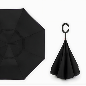 Nouveauté de haute qualité 8 côtes Impression droite numérique Parapluie inversé Poignée en C appropriée accrocher à la main parapluie inversé avec - Product Image 2