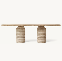 Nouveau design de dessus de table en marbre de pierre naturelle ensemble de table à manger rectangulaire