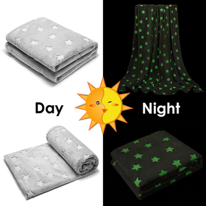 Manta brillante en la oscuridad Patrón de estrella Tiro de algodón Sofá de franela Cómodo Conveniente Novela Mantas luminosas brillantes - Product Image 5