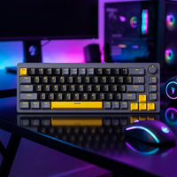Clavier mécanique de jeu AG68 avec interrupteurs hot-swap, connectivité USB-C, éclairage arc-en-ciel, ergonomie Gasket et bouton rotatif