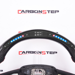 Volante de fibra de carbono personalizado para coche <span class=keywords><strong>Audi</strong></span>, volante personalizado de fibra de carbono con led para vehículo <span class=keywords><strong>Audi</strong></span> A3 A4 A5 TT RS R8 - Product Image 2