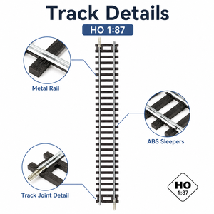 Riel <span class=keywords><strong>de</strong></span> Metal Recto a Escala HO 1:87 <span class=keywords><strong>de</strong></span> 230 mm para Accesorios <span class=keywords><strong>de</strong></span> Modelismo Ferroviario, Venta al Por Mayor - Product Image 3