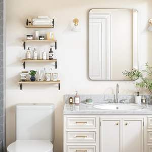 <span class=keywords><strong>Estantes</strong></span> Flotantes, <span class=keywords><strong>Estantes</strong></span> de Madera Rústica, 4 Juegos de <span class=keywords><strong>Estantes</strong></span> de Pared <span class=keywords><strong>para</strong></span> Decoración de Baño, Dormitorio, Sala de Estar y Plantas - Product Image 2