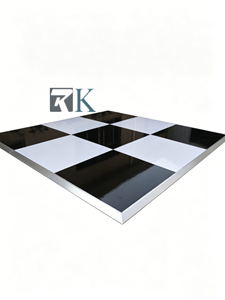 Hot sale Portable Dance Floor Party Wedding Event Flooring with White and Black Panel Aluminum <b>Edging</b> - Product Image 1