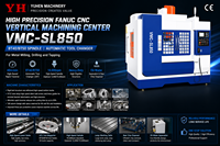 Centre d'usinage vertical CNC de haute précision VMC-SL850 avec broche BT40/BT50, commande Fanuc et changeur d'outils automatique