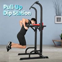 Torre de Ejercicios Multifuncional Portátil de Acero con Altura Ajustable para Entrenamiento de Fuerza en Casa: Dominadas, Flexiones, Elevación de Piernas