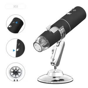 ALEEZI mikroskop Digital 1000x Wifi, mikroskop Digital 2MP kamera Pixel, mikroskop Digital 8 LED untuk deteksi ponsel IOS Android 303