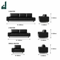 Ensemble de canapés de bureau modulaires en cuir haut de gamme, modernes et luxueux, couleur personnalisable, pour réception, salle de direction, entreprise