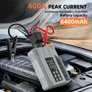 Démarreur portable 6400mAh 12V avec compresseur d'air, écran LED, batterie externe, kit d'outils d'urgence multifonction, booster de batterie - Product Image 3