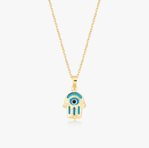 Inspire Jewelry-collar con colgante de Ojo Azul para mujer, colgante de mano de <span class=keywords><strong>Hamsa</strong></span> personalizado, joyería fina, accesorio de regalo - Product Image 1