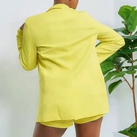 2023 personnalisé femmes bureau dame blazer tenues Femme été couleur unie costume entraînement Streetwear court deux 2 pièces court ensemble femmes