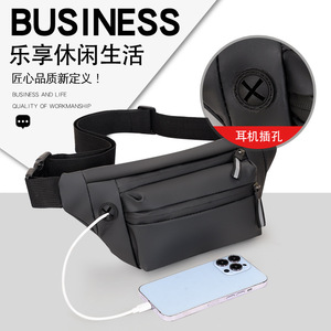 Men's Waterproof Waist Bag Large Capacity Anti Theft Outdoor Fanny Pack Black - Product Image 5