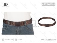 Cintura Intrecciata da Uomo 4.0x125cm con Fibbia in Plastica Color Caffè per Uso Casual - Product Image 1