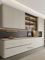Kostenloses Design Umweltfreundliches Modernes Holz-Sideboard Aufbewahrungsschrank mit Kühlung Luxuriöse Ess- und Wohnzimmermöbel