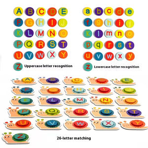 <span class=keywords><strong>Caracol</strong></span> Montessori de guardería y 26 juguetes educativos cognitivos a juego del alfabeto juguetes de madera <span class=keywords><strong>para</strong></span> niños de 2 a 5 años - Product Image 3