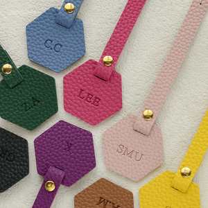 Colorful Pu Leather Custom Initials for Handbags Personalized Monogram <b>Name</b> <b>Tag</b> Hexagon Purse Charm Bag Accessory - Product Image 4