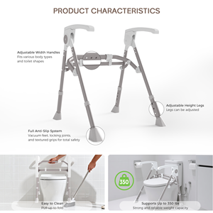 Ổn định tuyệt vời có thể điều chỉnh có thể tháo rời nhà vệ sinh an toàn khung với xử lý nặng nhà vệ sinh an toàn đường ray đứng một mình - Product Image 2