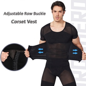 6015, ropa moldeadora para hombre, camisetas moldeadoras de cuerpo, faja de gimnasio para hombre, chaleco adelgazante para Control de barriga, corsé, entrenador de cintura, camiseta interior - Product Image 2