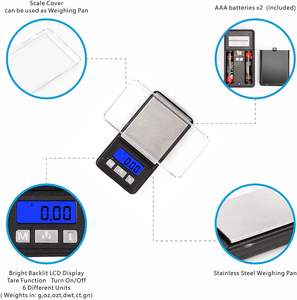 Báscula Digital <span class=keywords><strong>de</strong></span> Bolsillo <span class=keywords><strong>de</strong></span> Acero Inoxidable con Capacidad <span class=keywords><strong>de</strong></span> 500g, Funciona con Batería, Precisión <span class=keywords><strong>de</strong></span> 0.01g, para Joyería, Venta al Por Mayor - Product Image 5