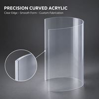 Panneau en acrylique/PVC thermoformé de précision, transparent, incurvé, de qualité alimentaire, forme de pliage lisse, bords polis, cylindre fabriqué sur mesure